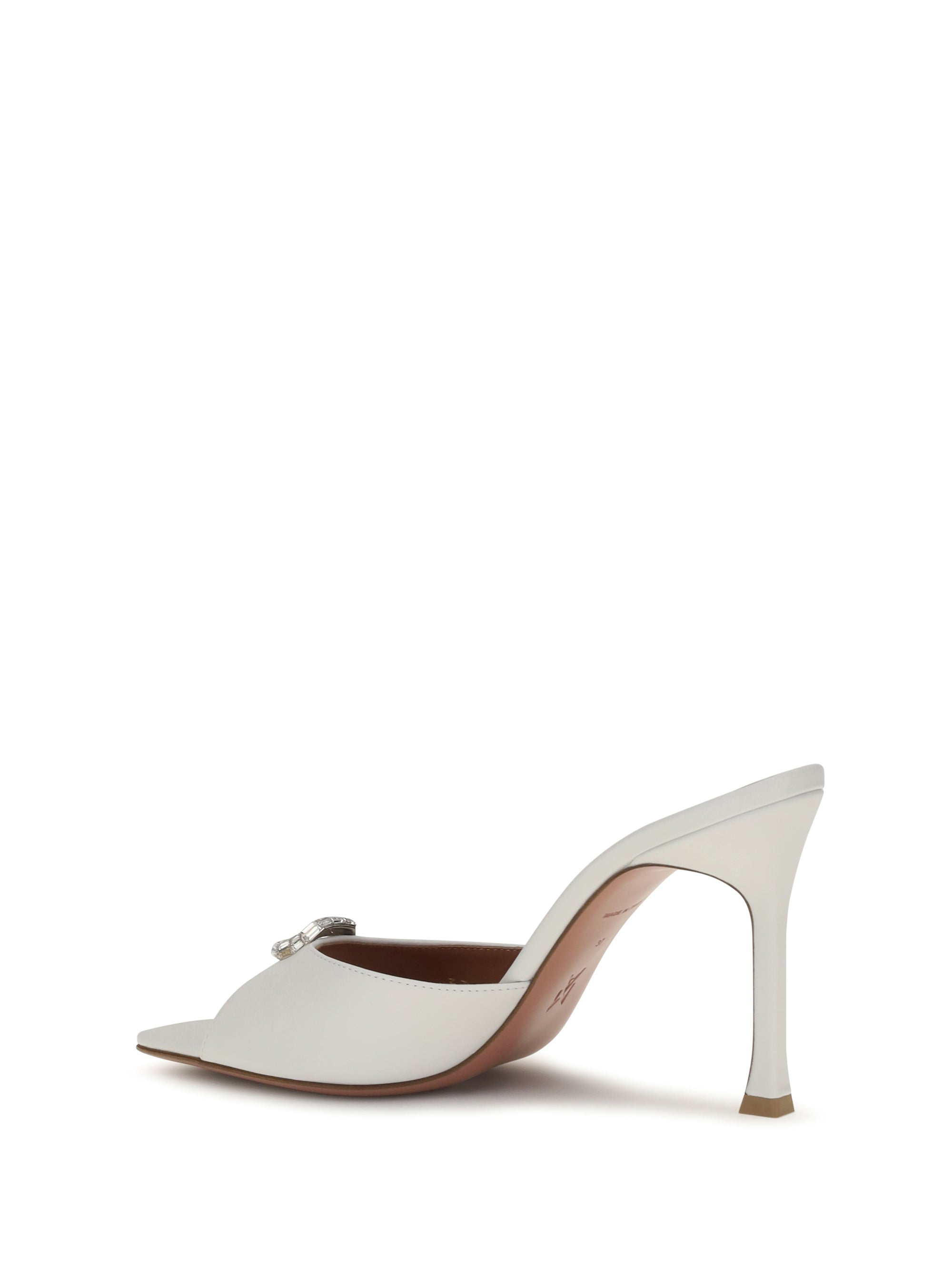 Amina Muaddi Women Camelia Leather Mule Sandals