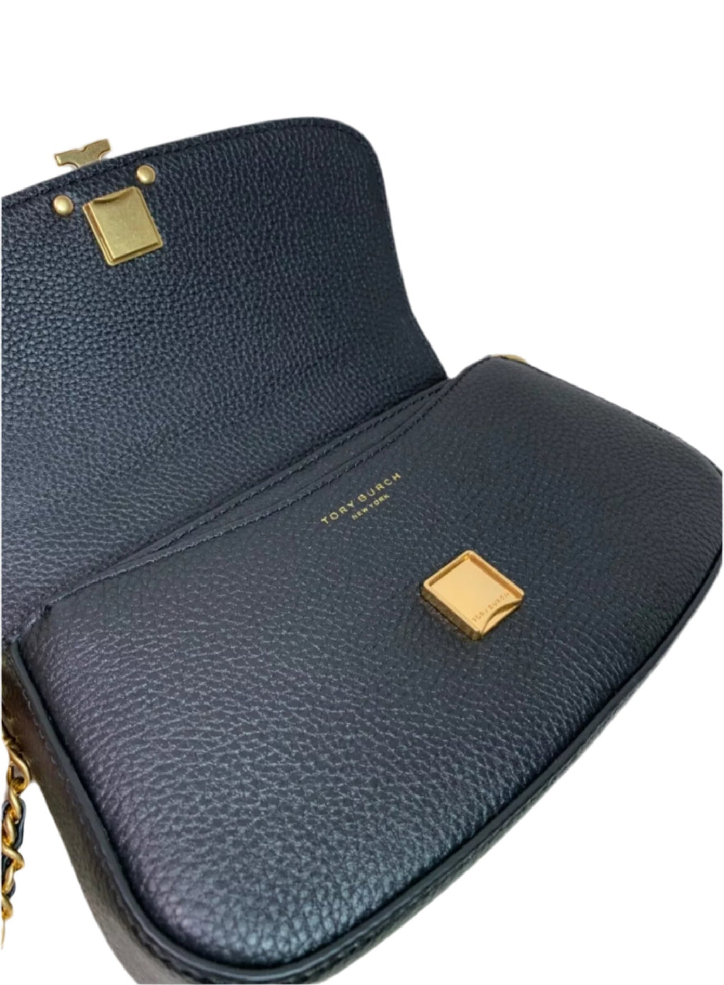 NWT Tory Burch Britten Convertible Crossbody Leather Handbag Black