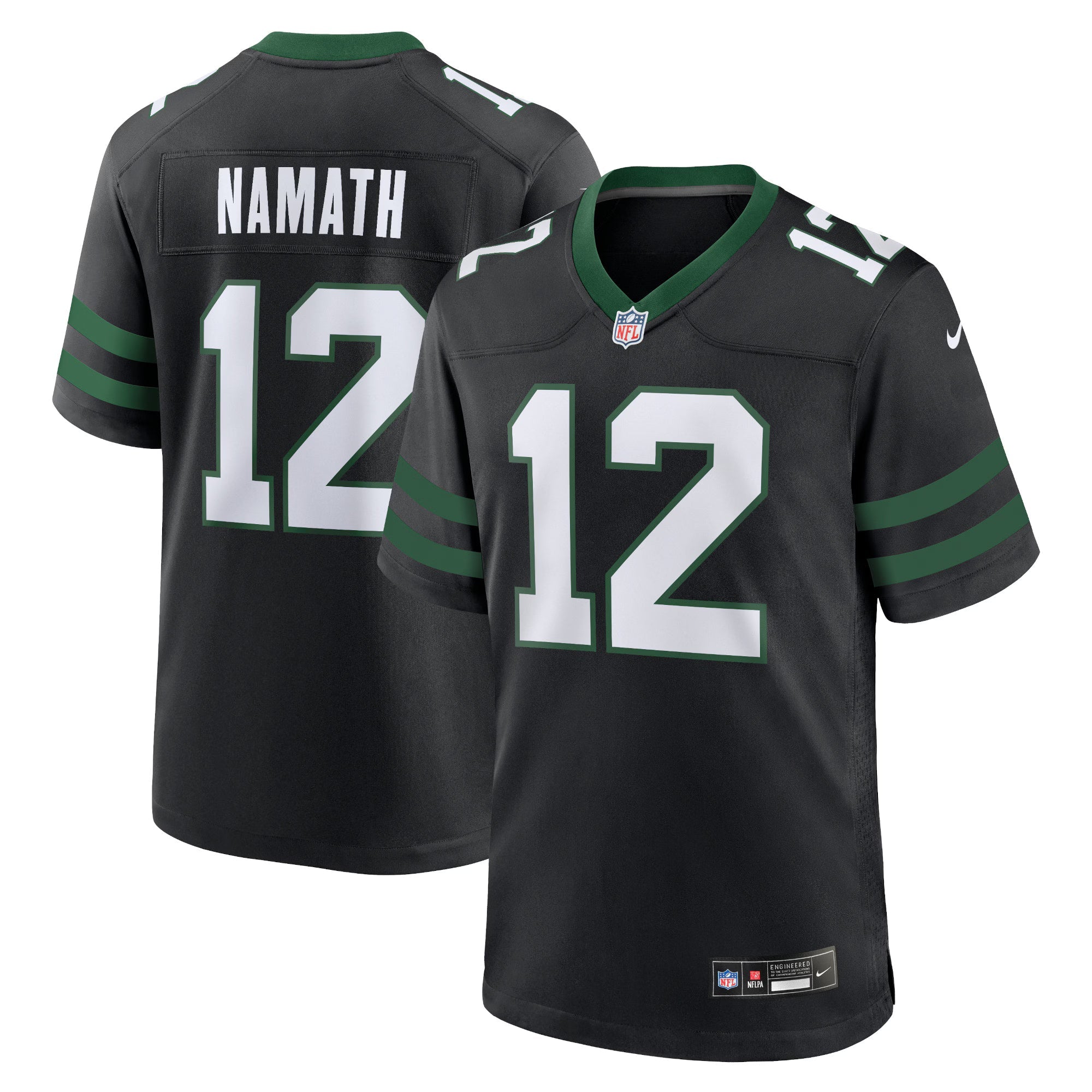 New York Jets Joe Namath Legacy Black Alternate Retired Player Game Jersey