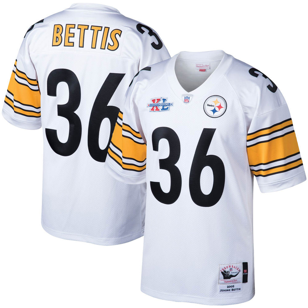 Pittsburgh Steelers 2005 Jerome Bettis Mitchell & Ness White Authentic Throwback Retired Player Jersey