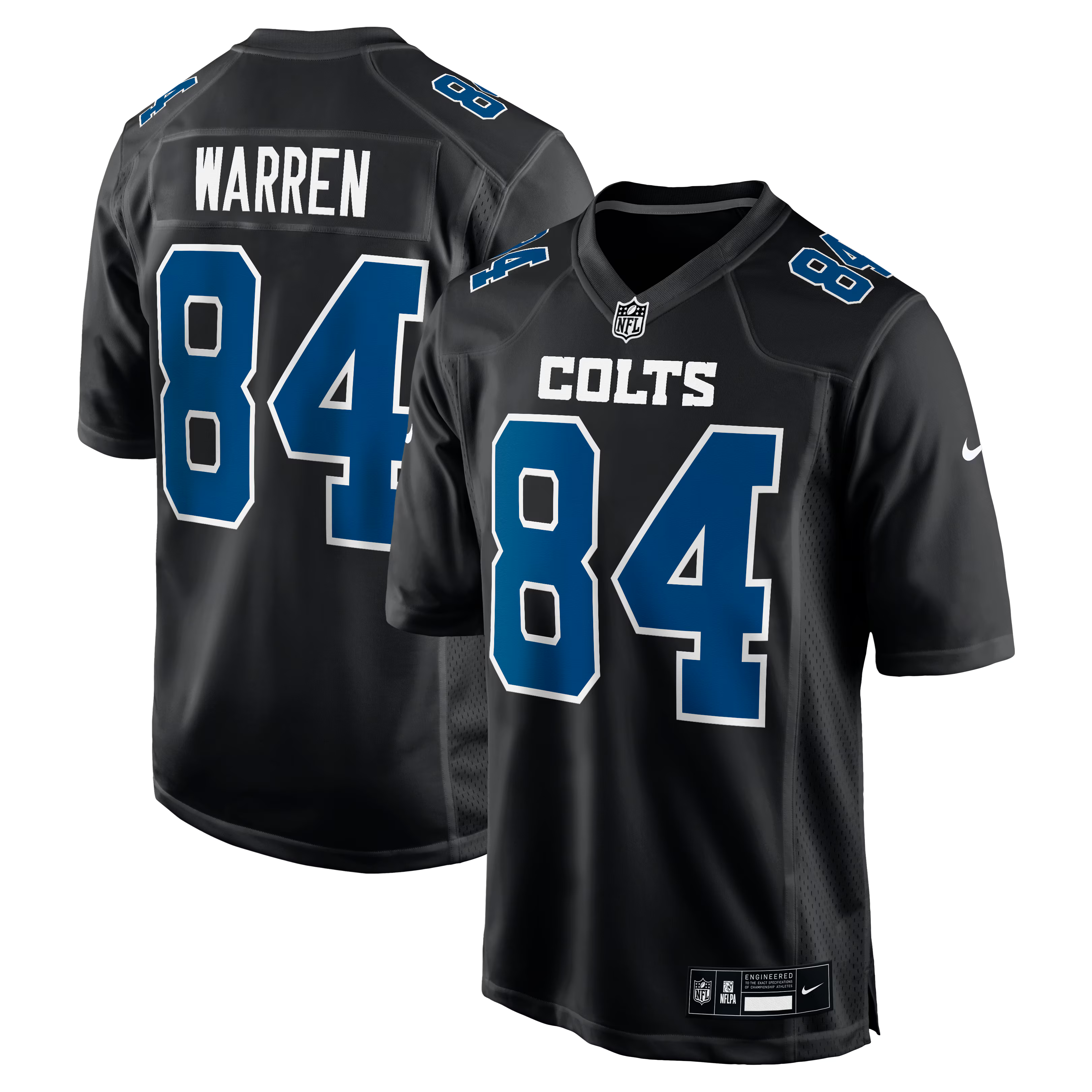 Indianapolis Colts Tyler Warren Carbon Black Fashion Game Jersey