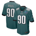 Men's Philadelphia Eagles Jordan Davis #90 Midnight Green Super Bowl LVII Patch Game Jersey1