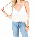 Reno Feather Tank Top In White