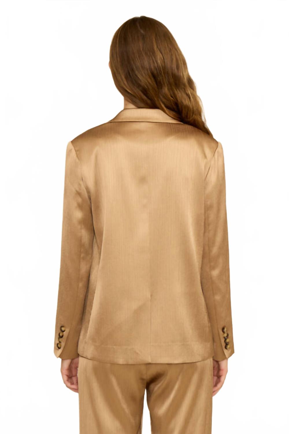 Betty Single Button Blazer In Taupe
