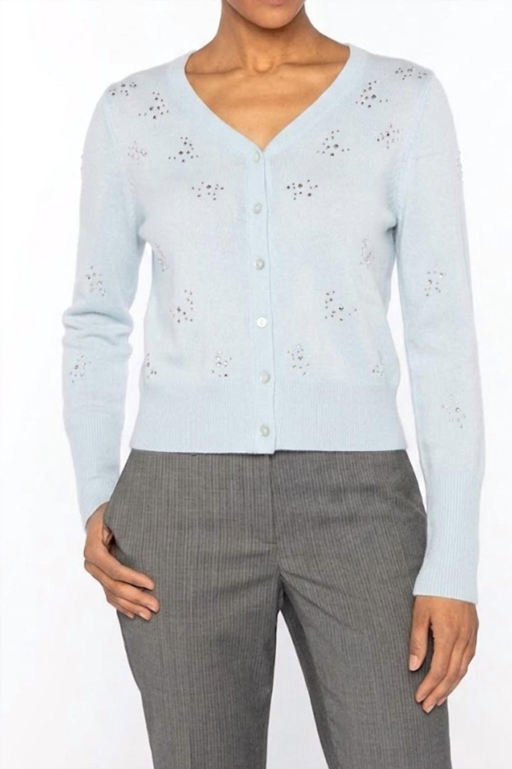 Front To Back Cardigan In Ice Blue