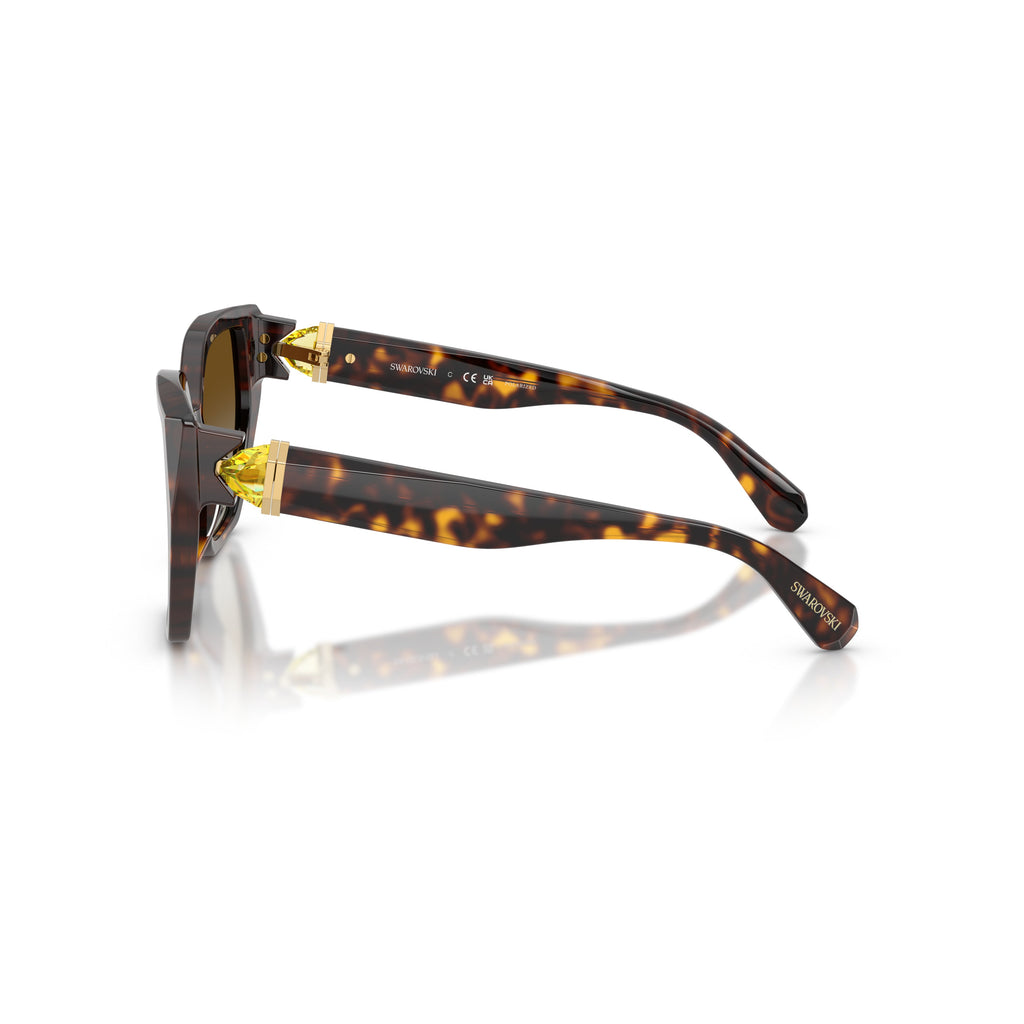 0Sk6044U Oversized Geometric Tortoiseshell Sunglasses with Crystal Embellishment