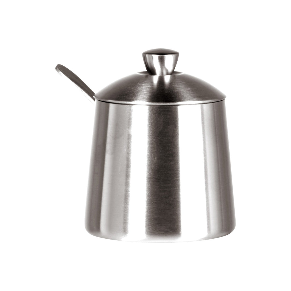 Frieling Sugar Bowl with Spoon, Brushed Stainless Steel Finish, 10-Ounce