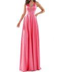 A-Line Satin Gown In Pink