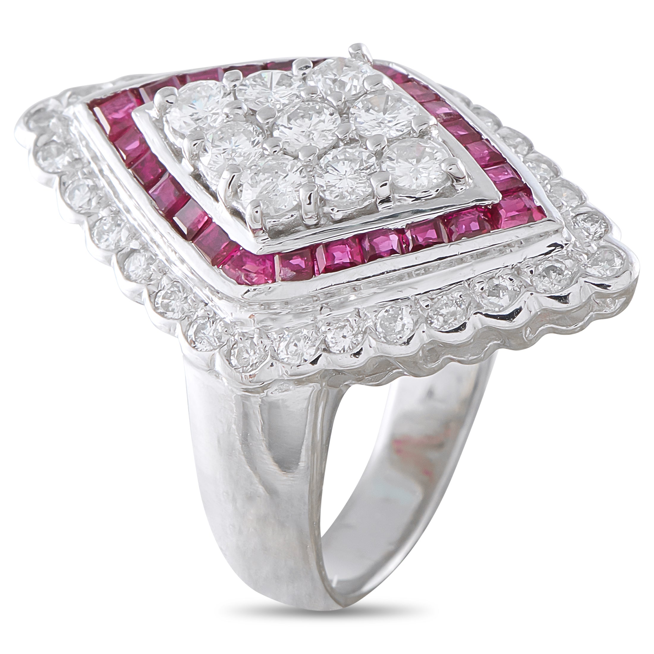 LB Exclusive Platinum 1.21ct Diamond and Ruby Ring MF14-041426