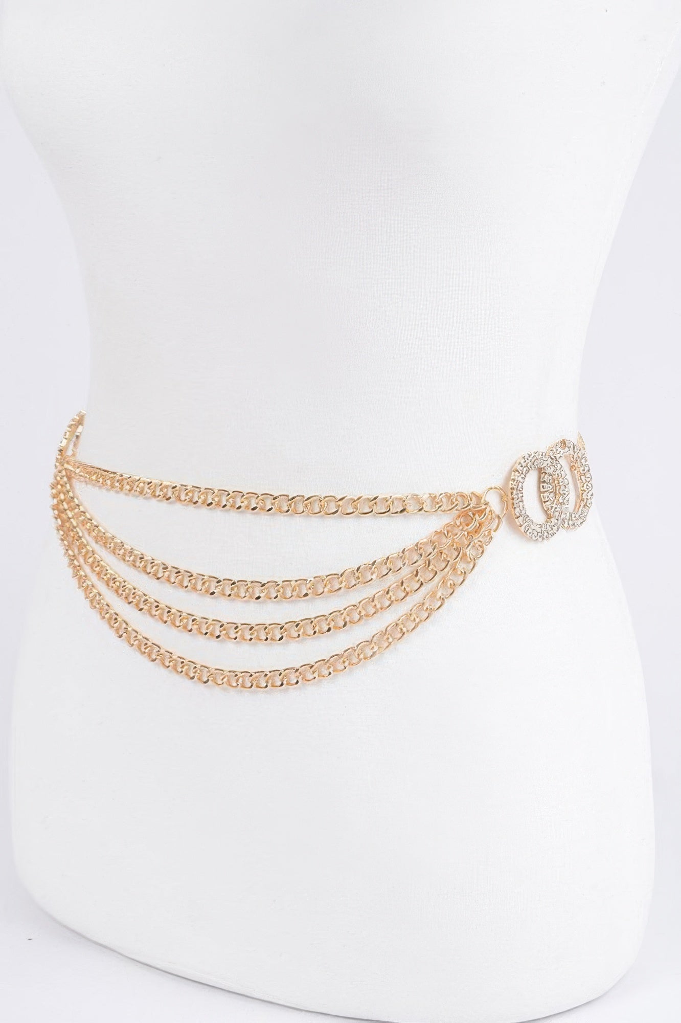 Oo Buckle Layered Chain Belt