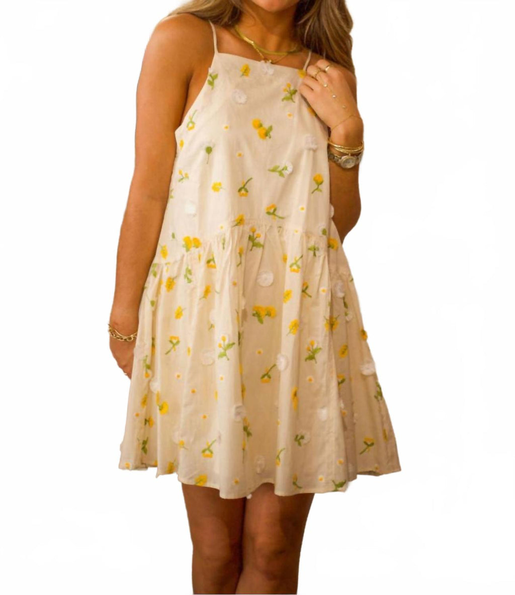 Daisy Summer Dress In Cream Multi