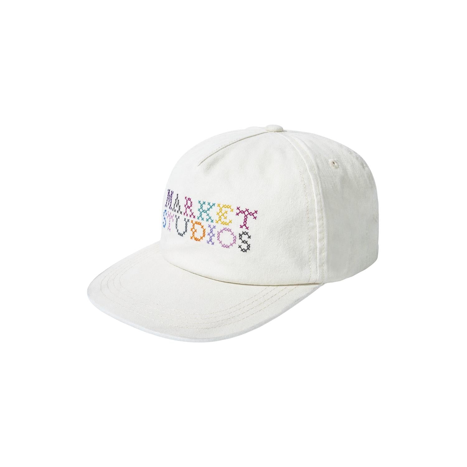 Women's Needlepoint 5-Panel Hat In White