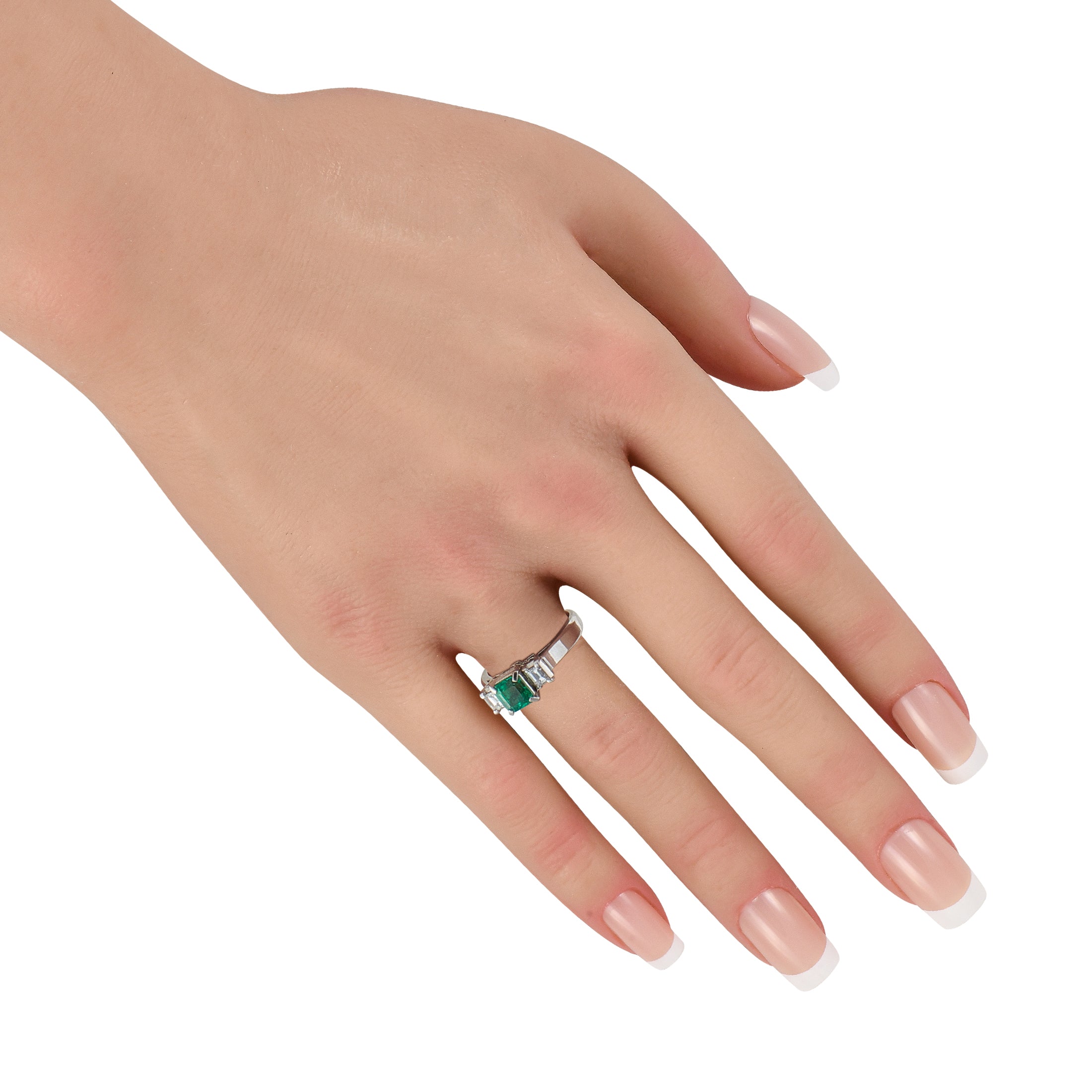LB Exclusive Platinum 0.36ct Diamond and Emerald Ring MF14-041026