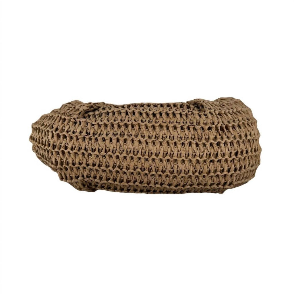 Women's Raffia Lopsy Bag In Tan