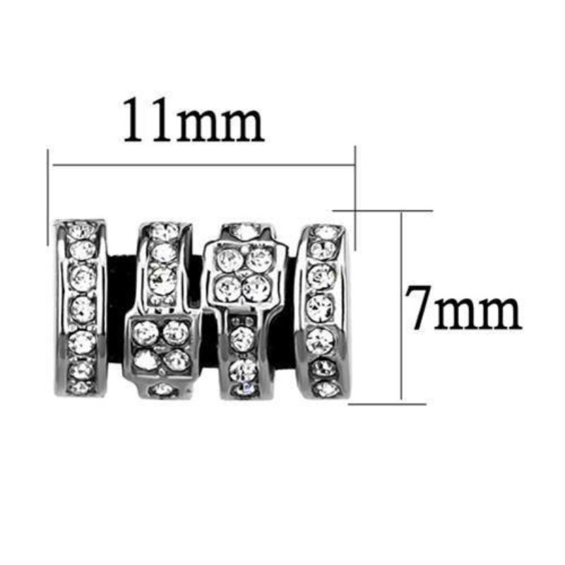 High polished (no plating) Stainless Steel Earrings with Top Grade Crystal in Clear