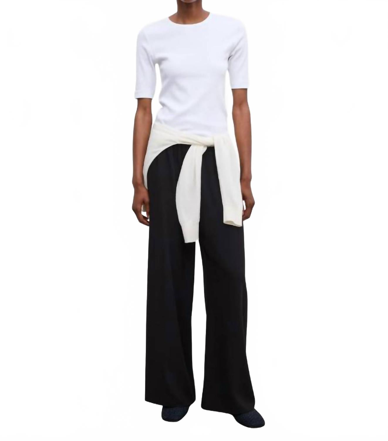 Fluid Crepe Trousers In Black
