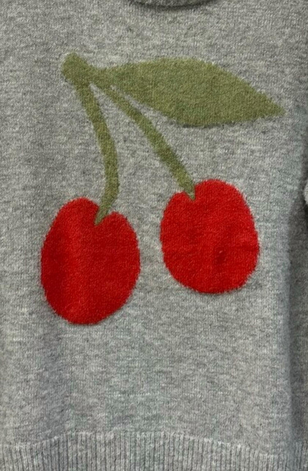 Women's Cherries Lightweight Crewneck Sweater In Grey