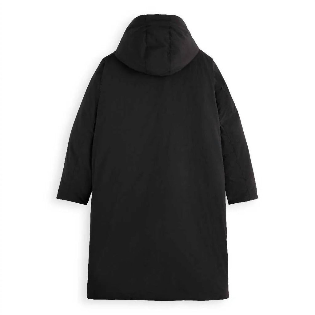 Longline Puffer Jacket In Black