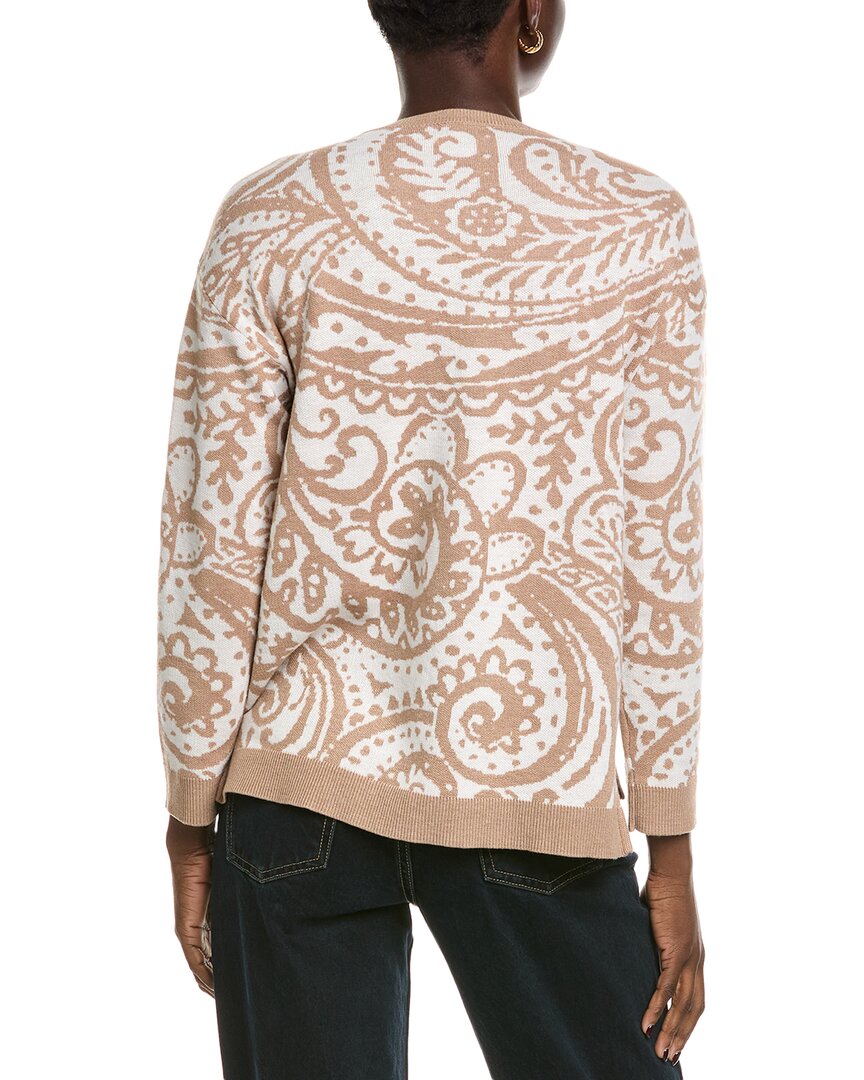 Jones New York Paisley High-Low Wool-Blend Sweater