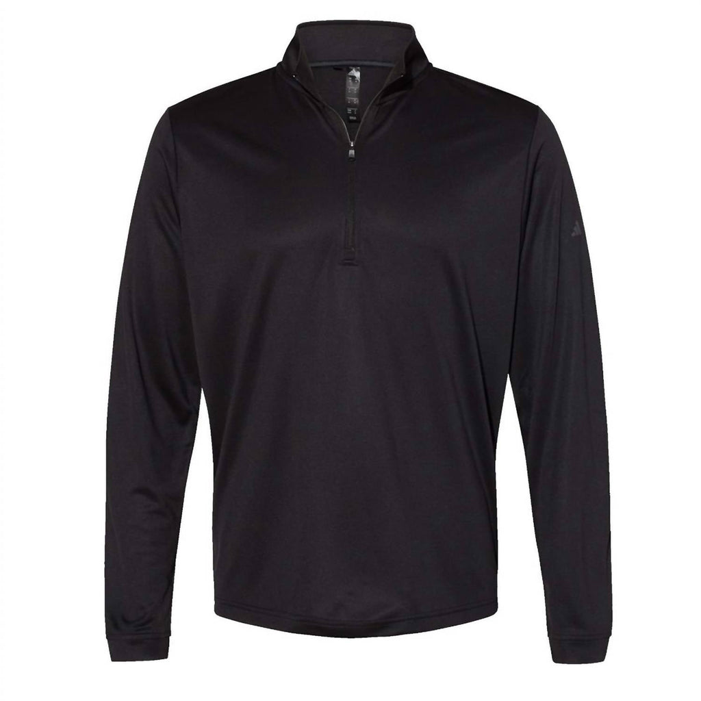 Men's Lightweight Quarter Zip Top In Heather Black