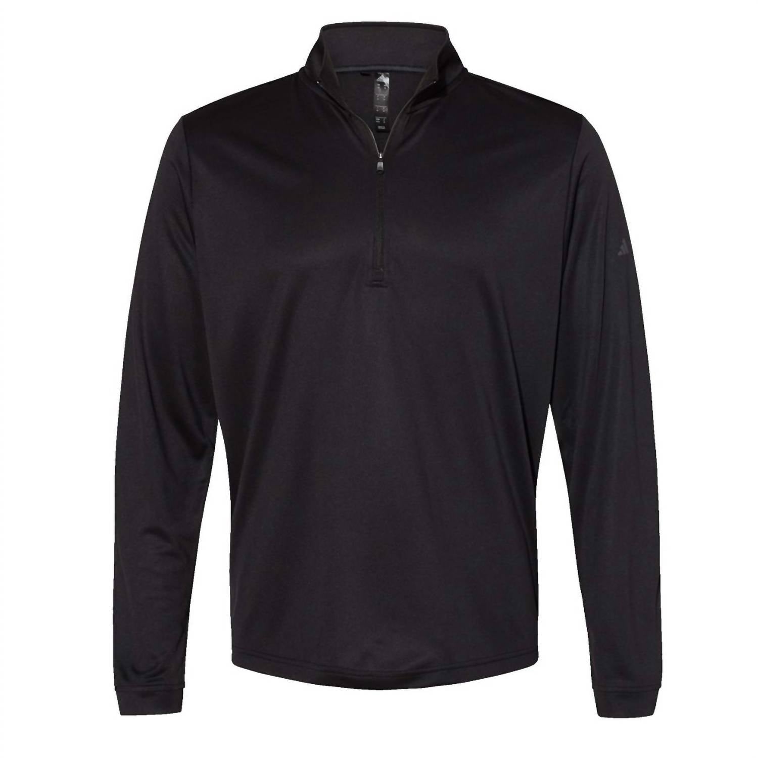 Men's Lightweight Quarter Zip Top In Heather Black
