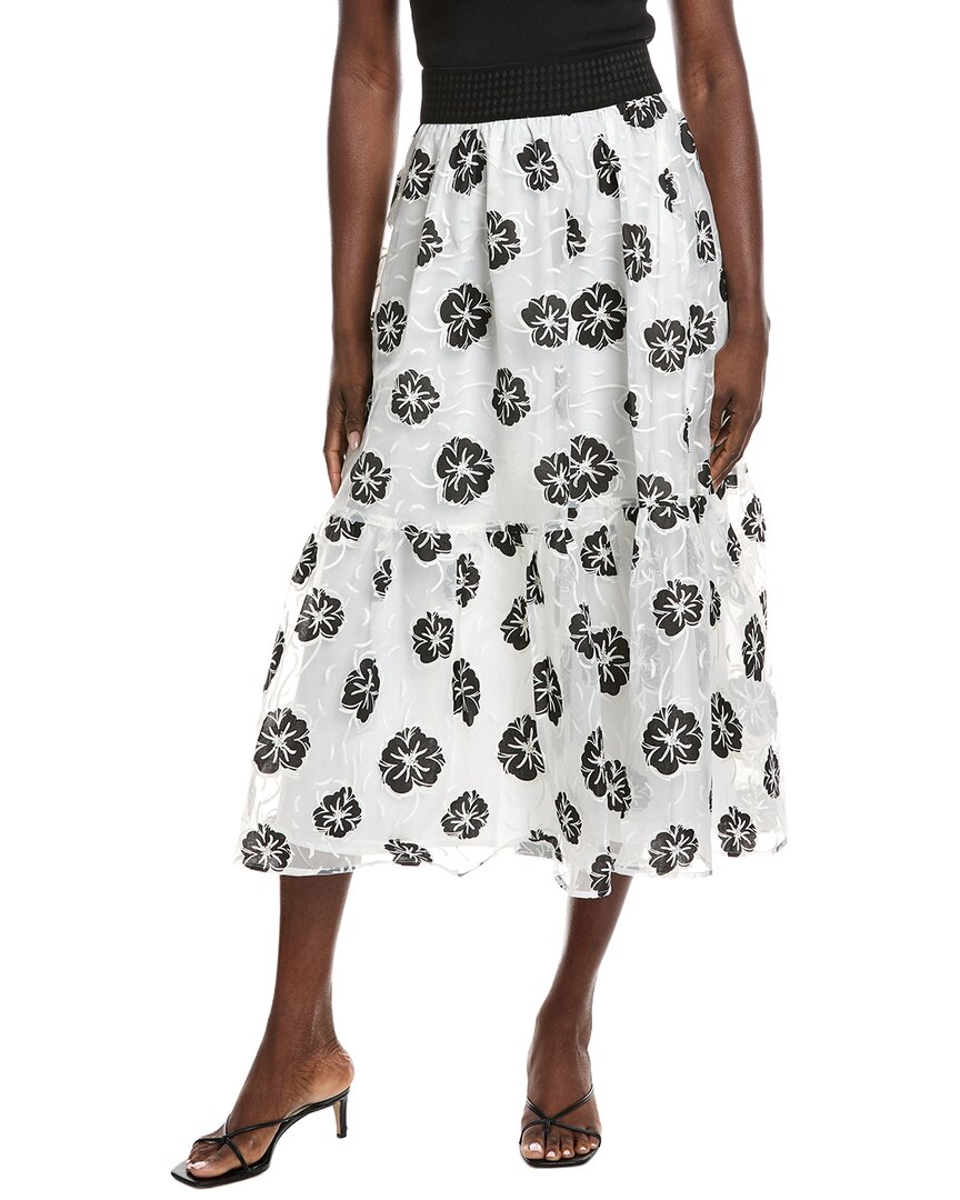Gracia Sheer Floral A-Line Skirt