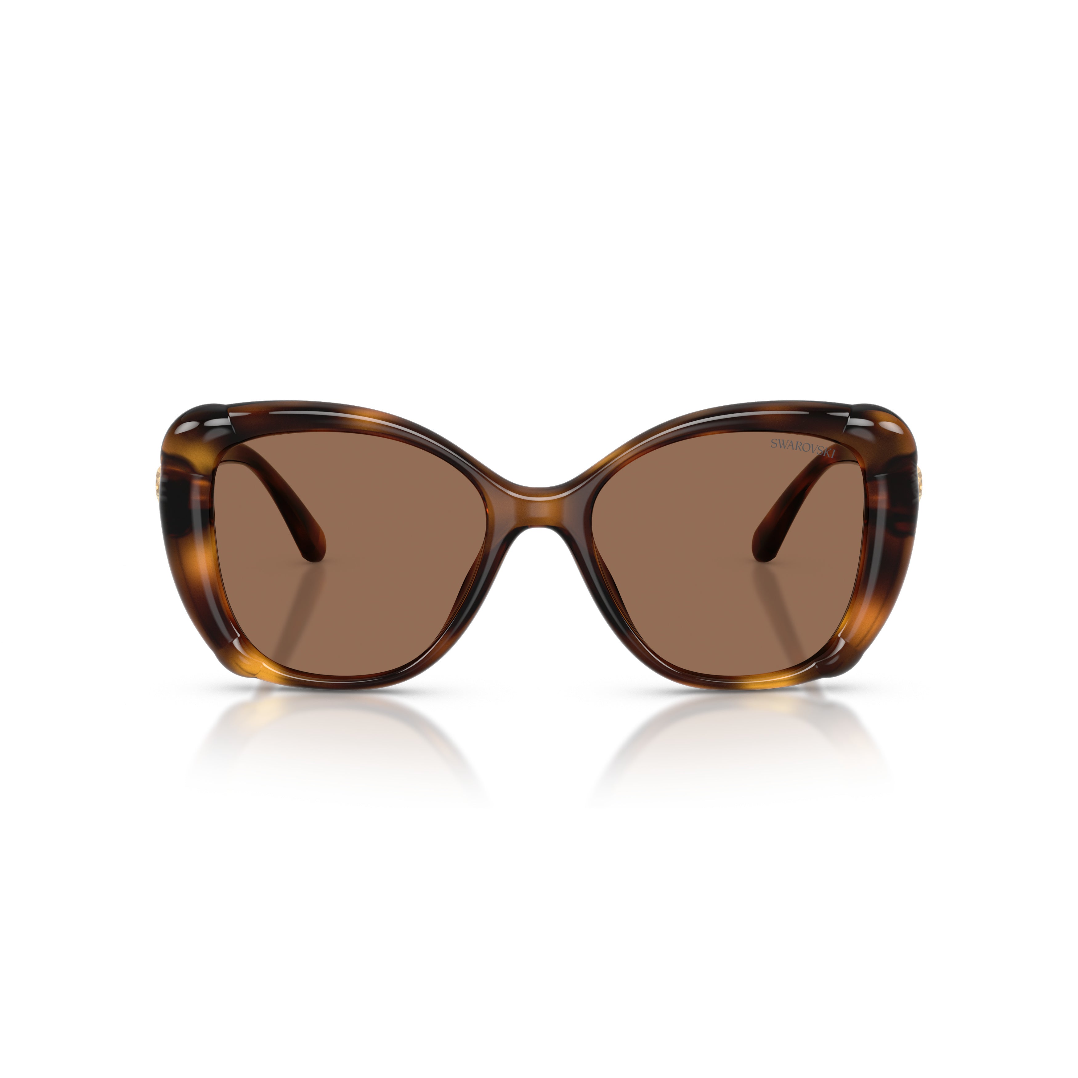 0Sk6051U Oversized Tortoiseshell Sunglasses with Crystal-Embellished Temples
