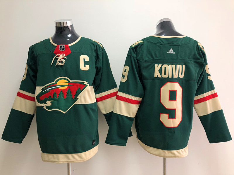 Men's Minnesota Wild Mikko Koivu #9 Green Home Breakaway Player jersey