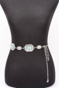 Western Style Chain Belt with Turquoise Accent