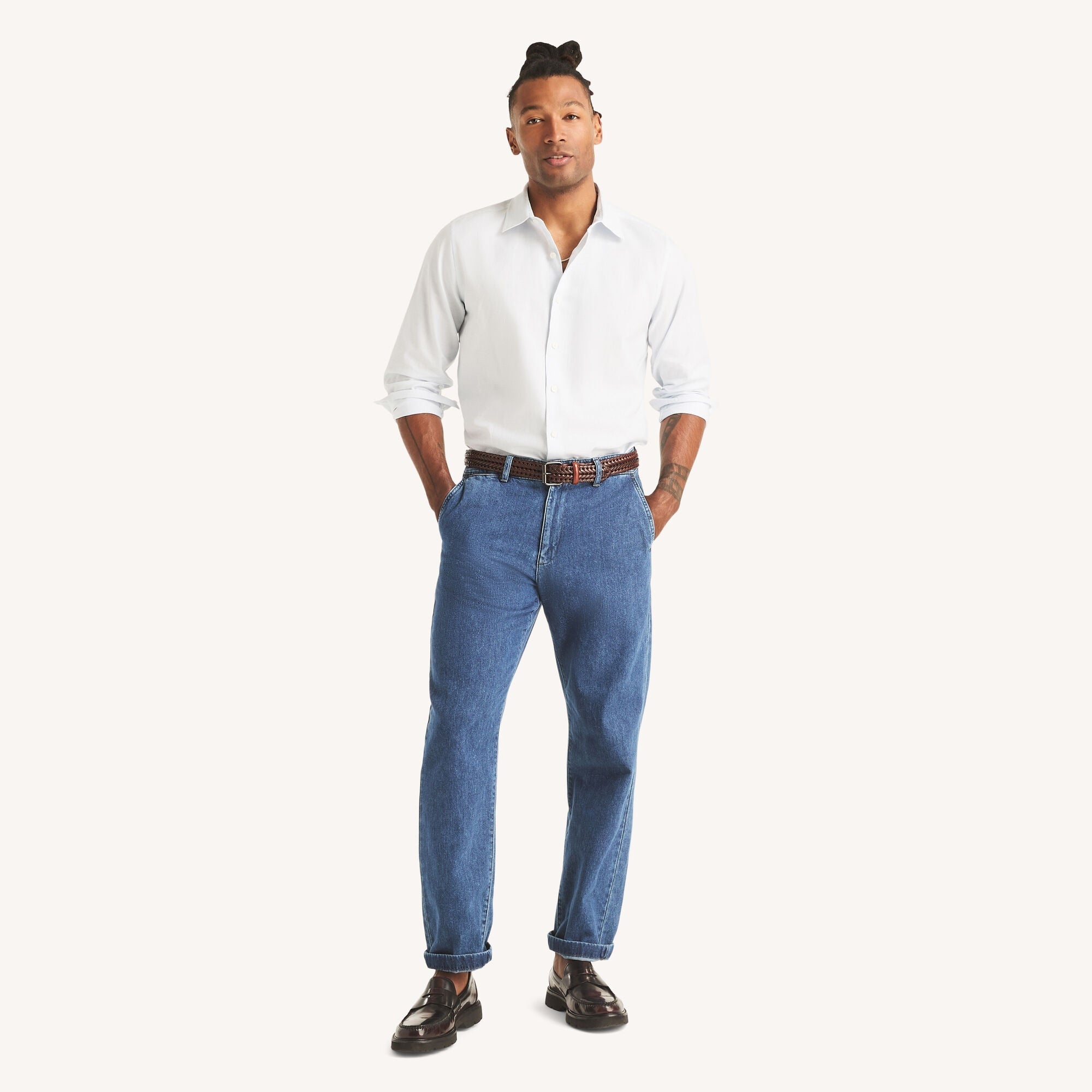 Nautica Mens Classic Fit Wrinkle-Resistant Dobby Shirt