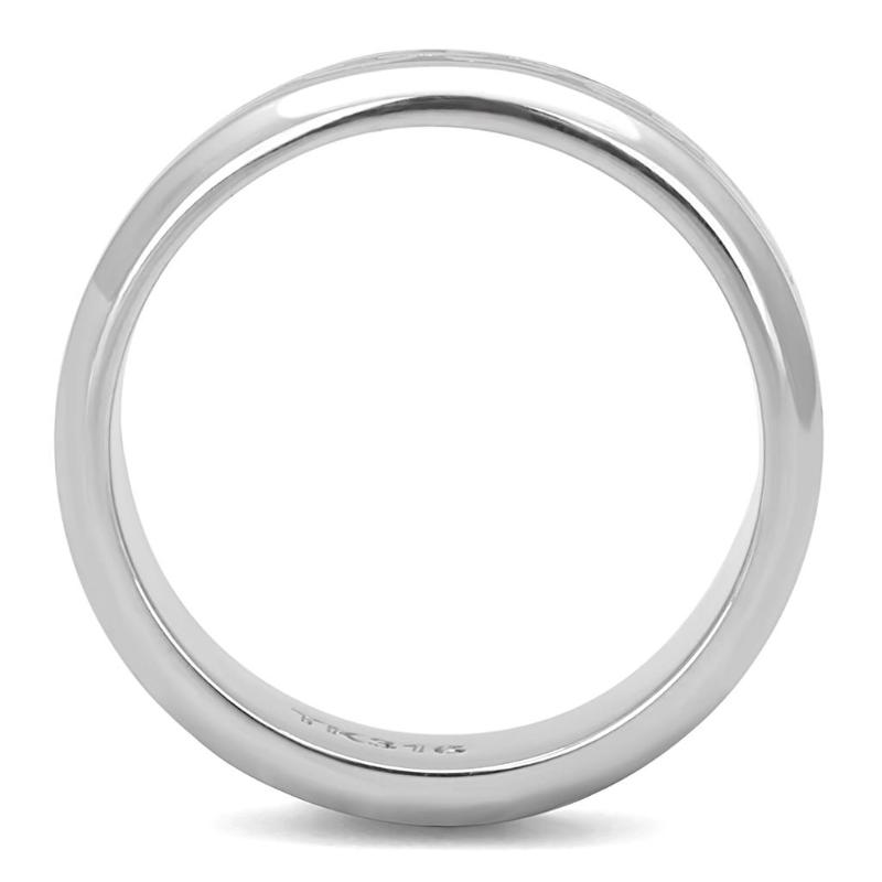 High polished (no plating) Stainless Steel Ring with Epoxy in Jet