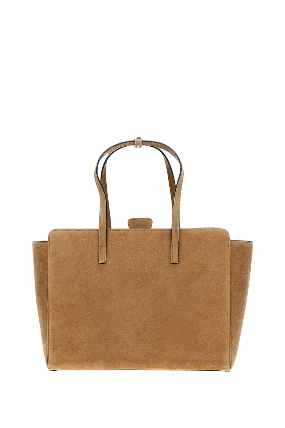 Camel Brown Flap L Suede Crossbody Bag