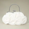 Floral Top Handle Evening Clutch Crossbody Bag