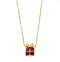 Women's Present Short Pendant Necklace In Red