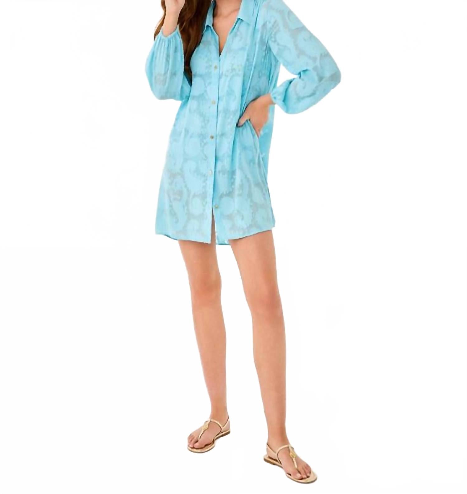 Sadira Clip Coverup In Bellevue Blue Tangerine Dream