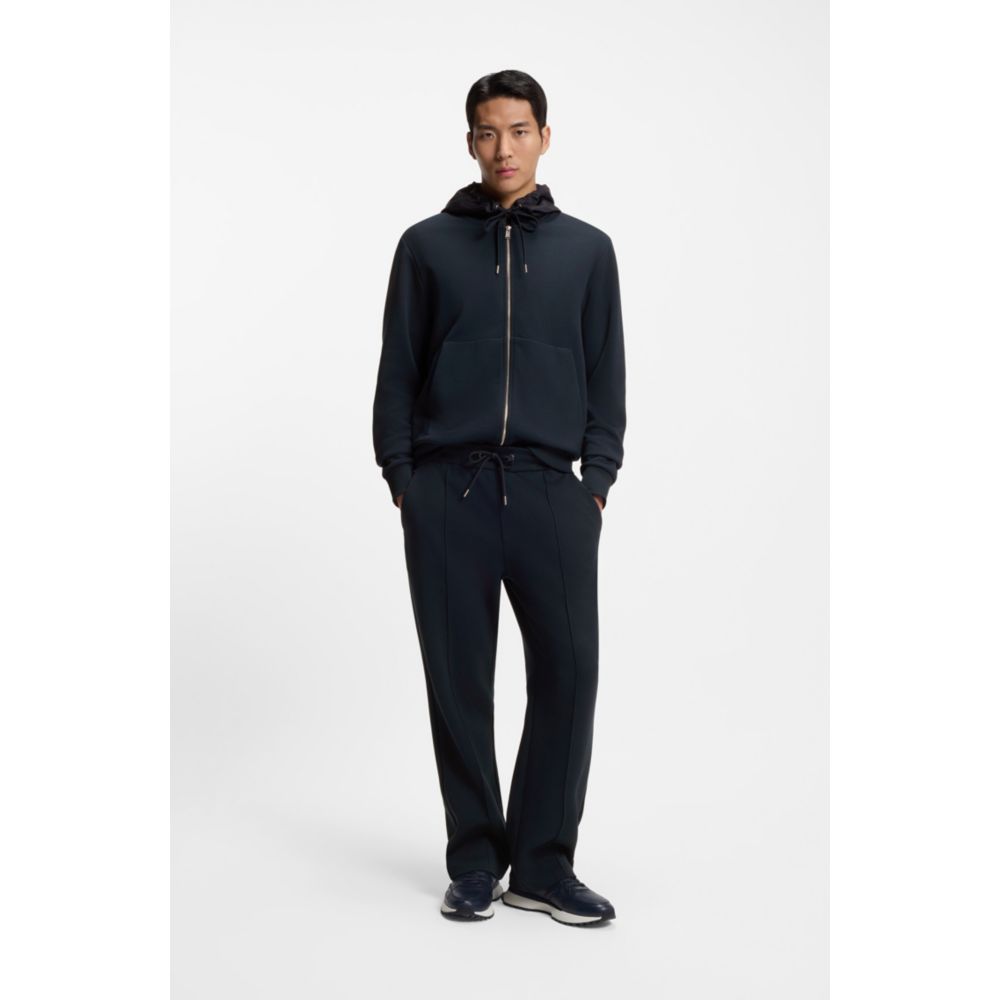 Zip-up hoodie with monogram hood