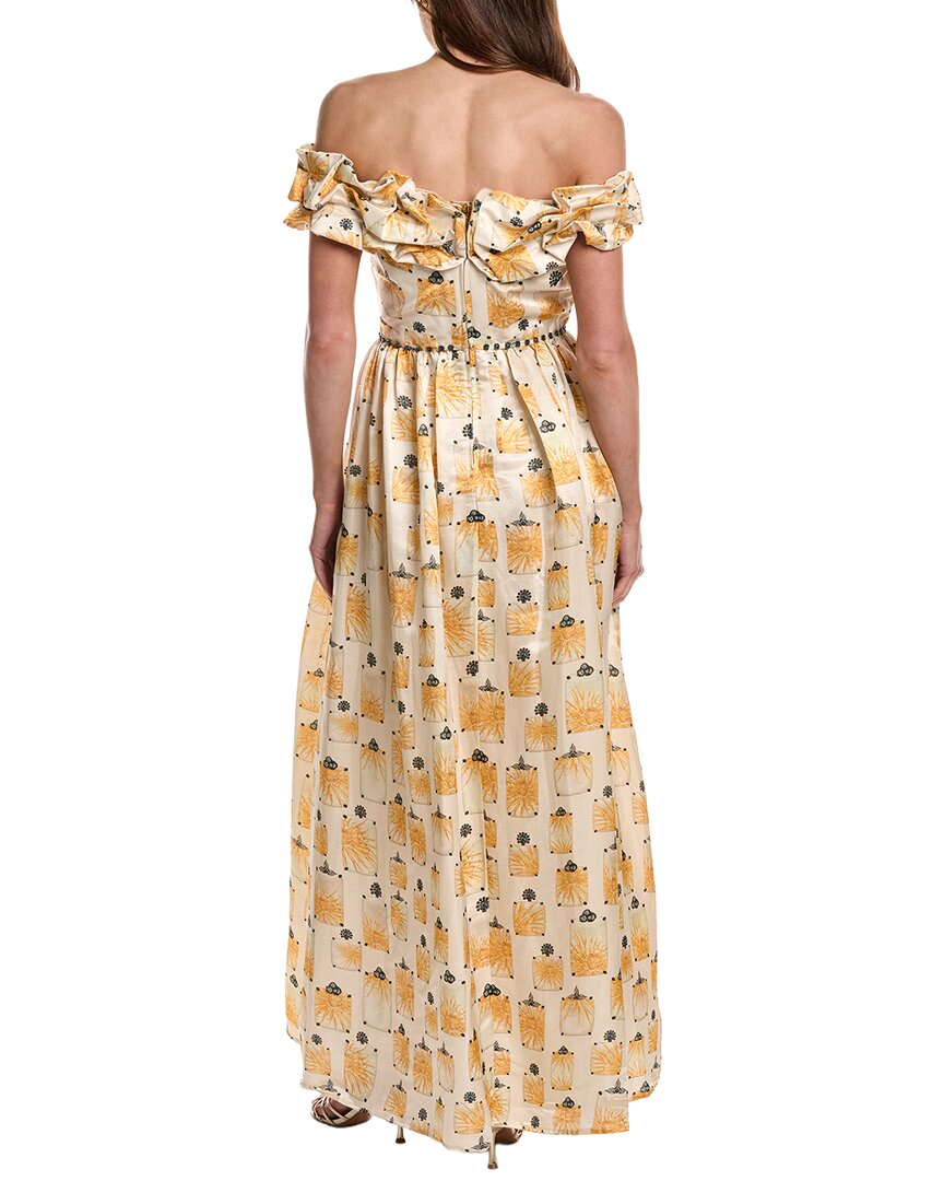 Agua by Agua Bendita Bisuteria Linen & Silk-Blend Maxi Dress