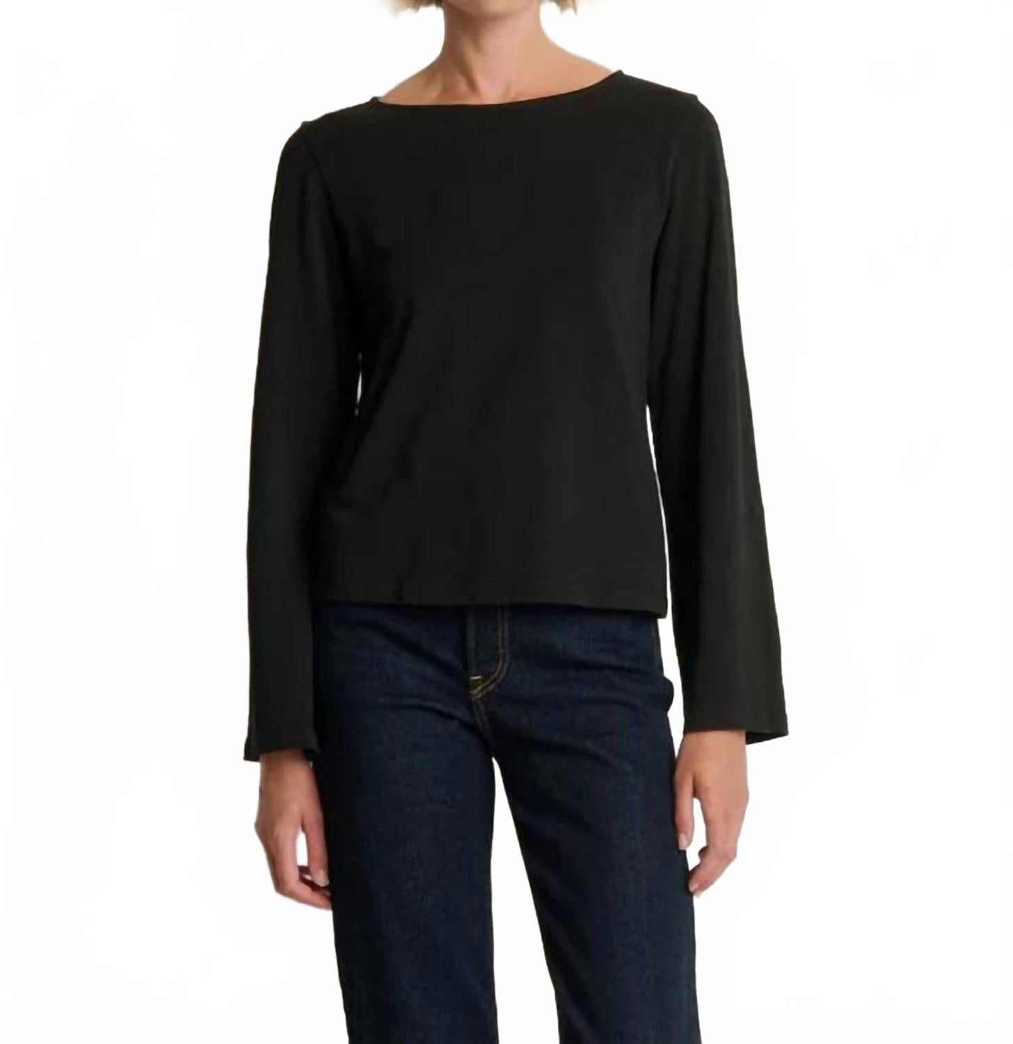 Tavin Tie Back Top In Jet Black