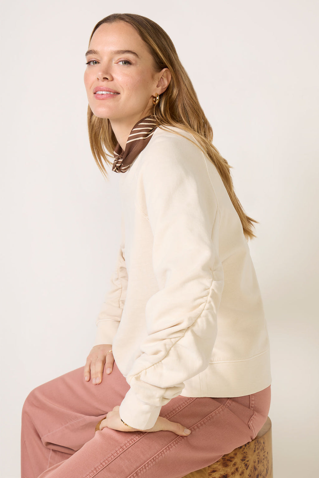 Women's Shirred Sleeve Sweatshirt