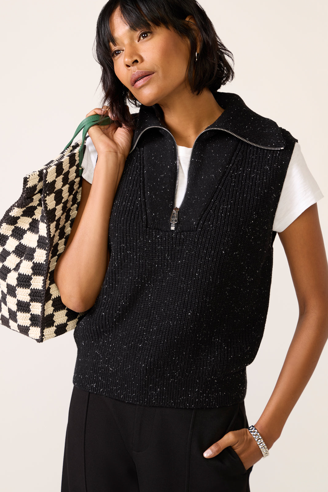 Women's Hally Half Zip Rib Vest