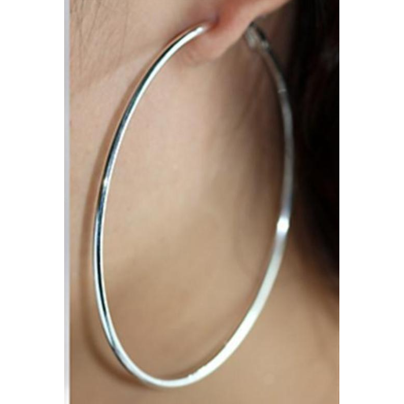 Silver Brass Earrings with No Stone