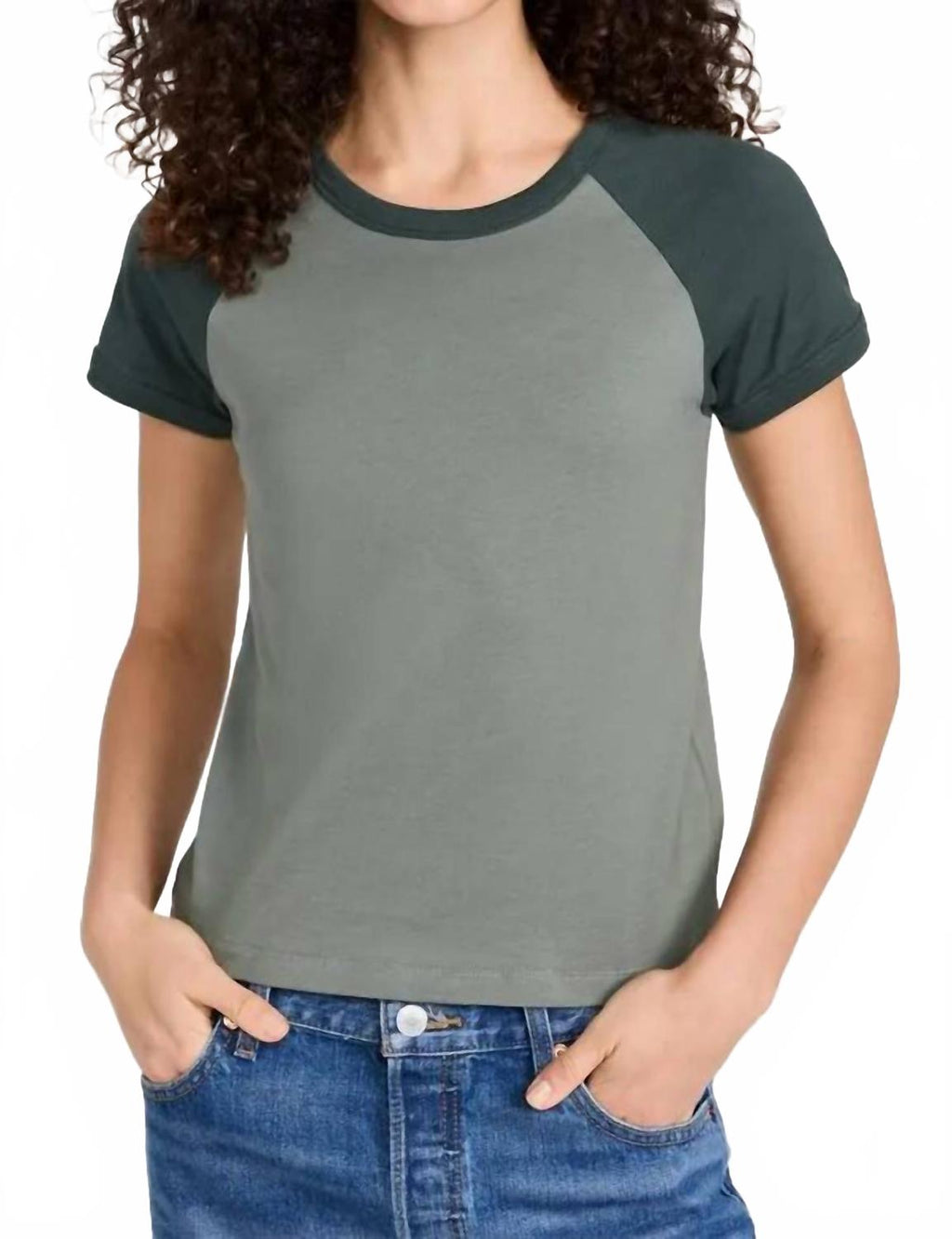 Raglan Baseball Tee In Juniper Mix