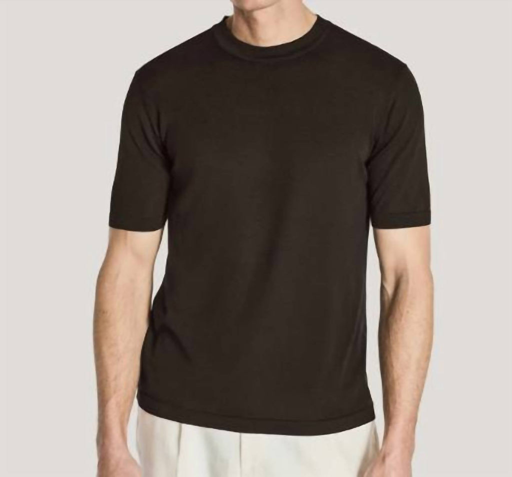 Wellington Crew Neck Tee In Espresso Brown