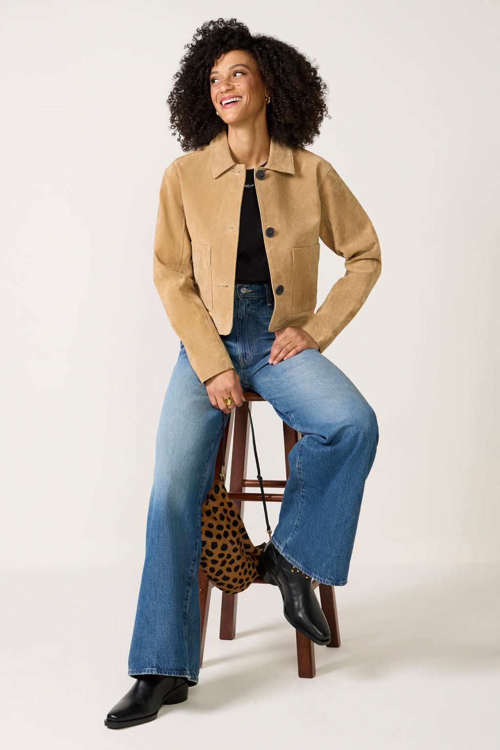 Women's Crop Suede Jacket