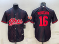 Men's San Francisco 49ers Joe Montana #16 Black Player Game jersey Joint Edition
