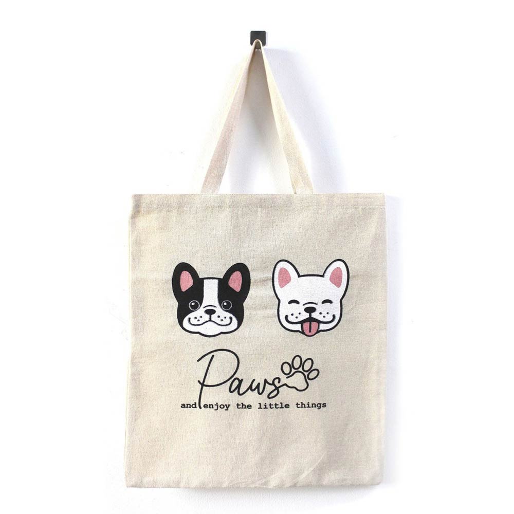 PAWS Cute Dog Printed Shoulder Tote Bag