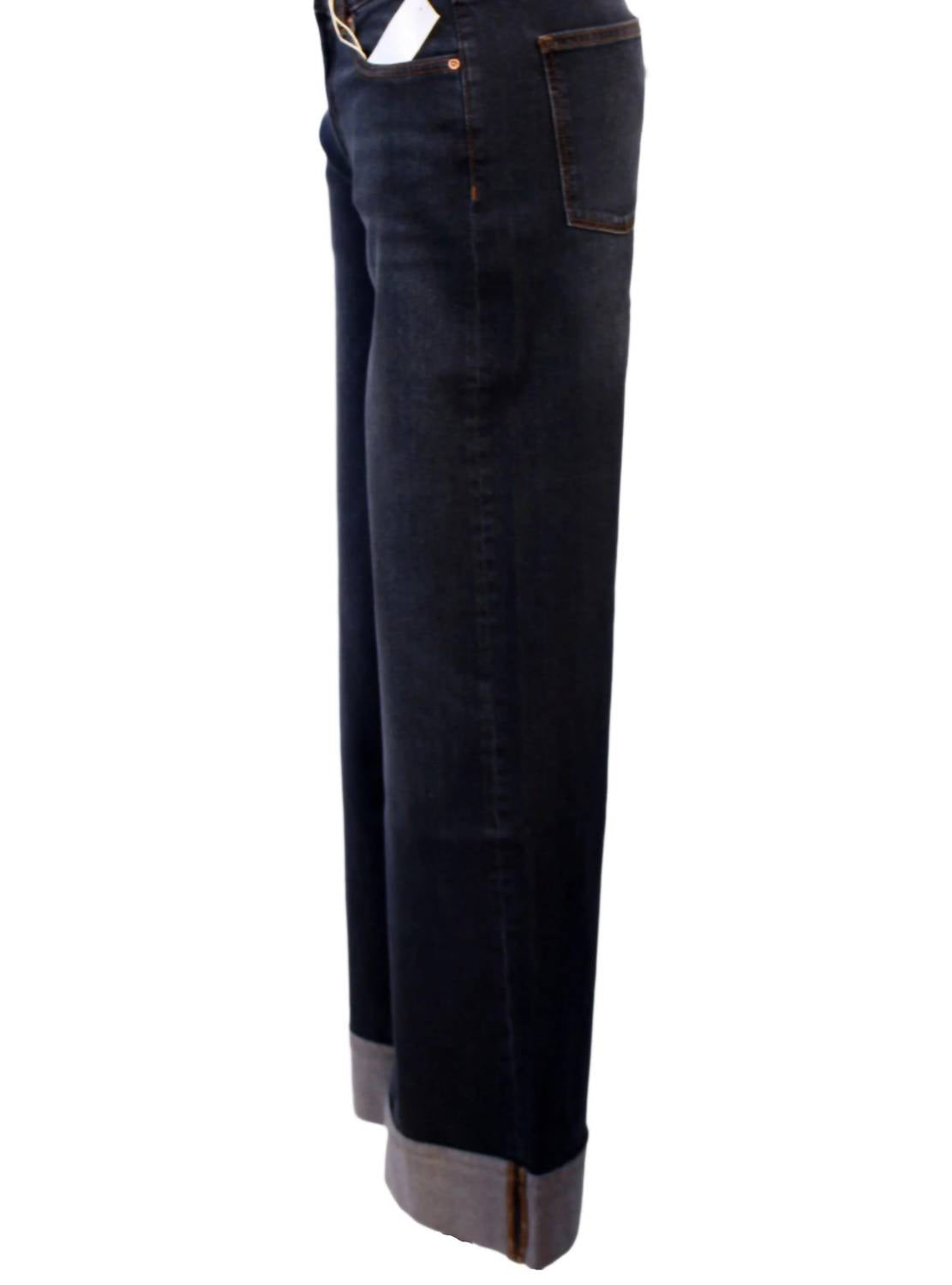 Women's Cuffed Hepburn Wide Leg Jeans In Boardwalk