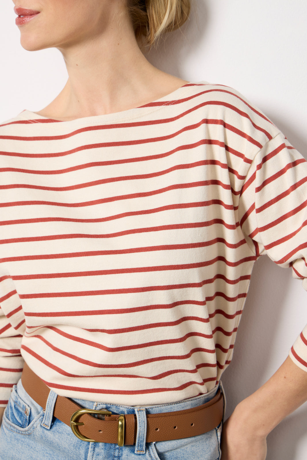 Women's Sport Jersey Boatneck Top