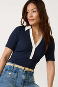 Women's Catie Ribbed Polo Top