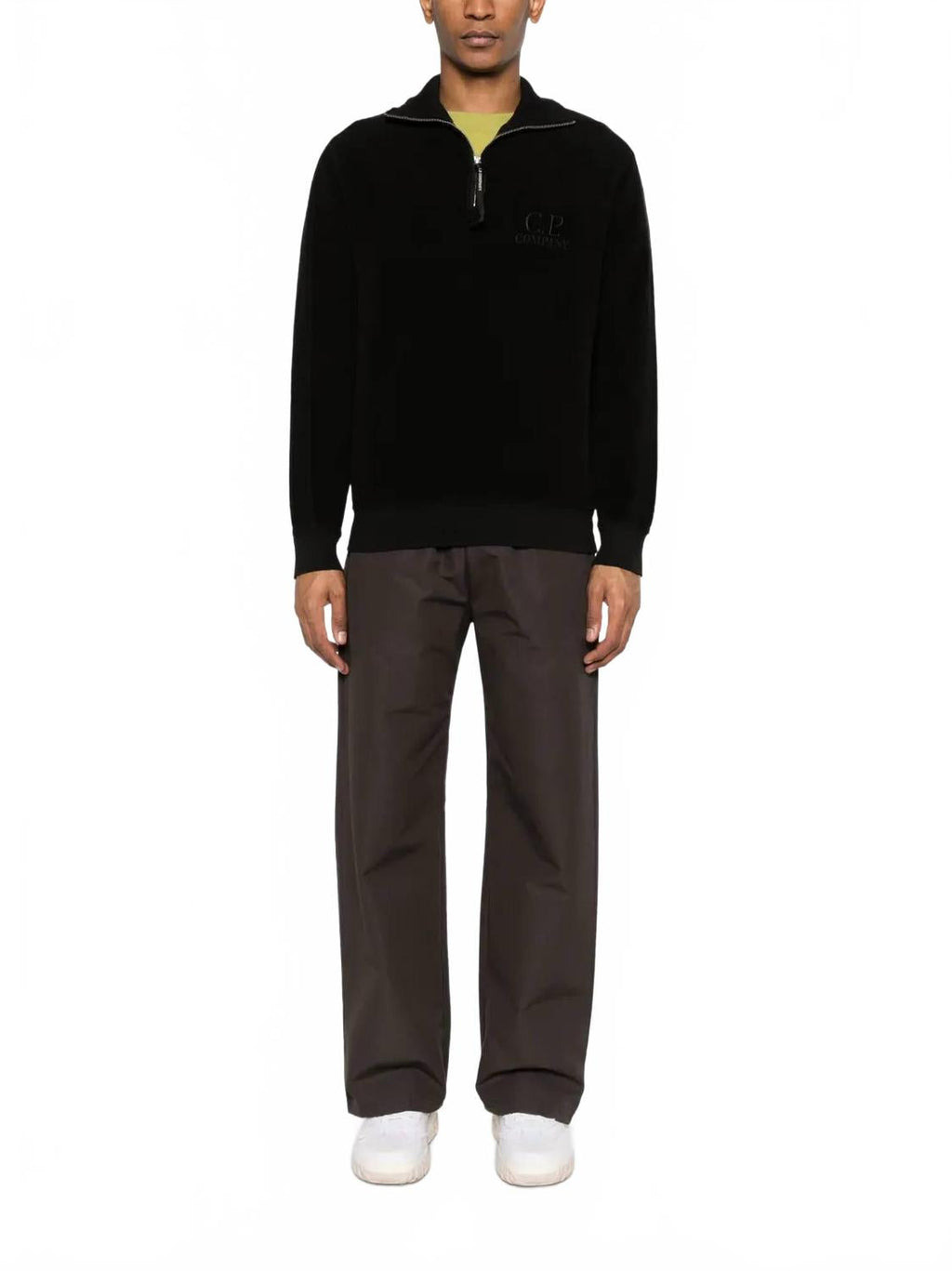 Fleece Half Zip Sweatshirt In Black